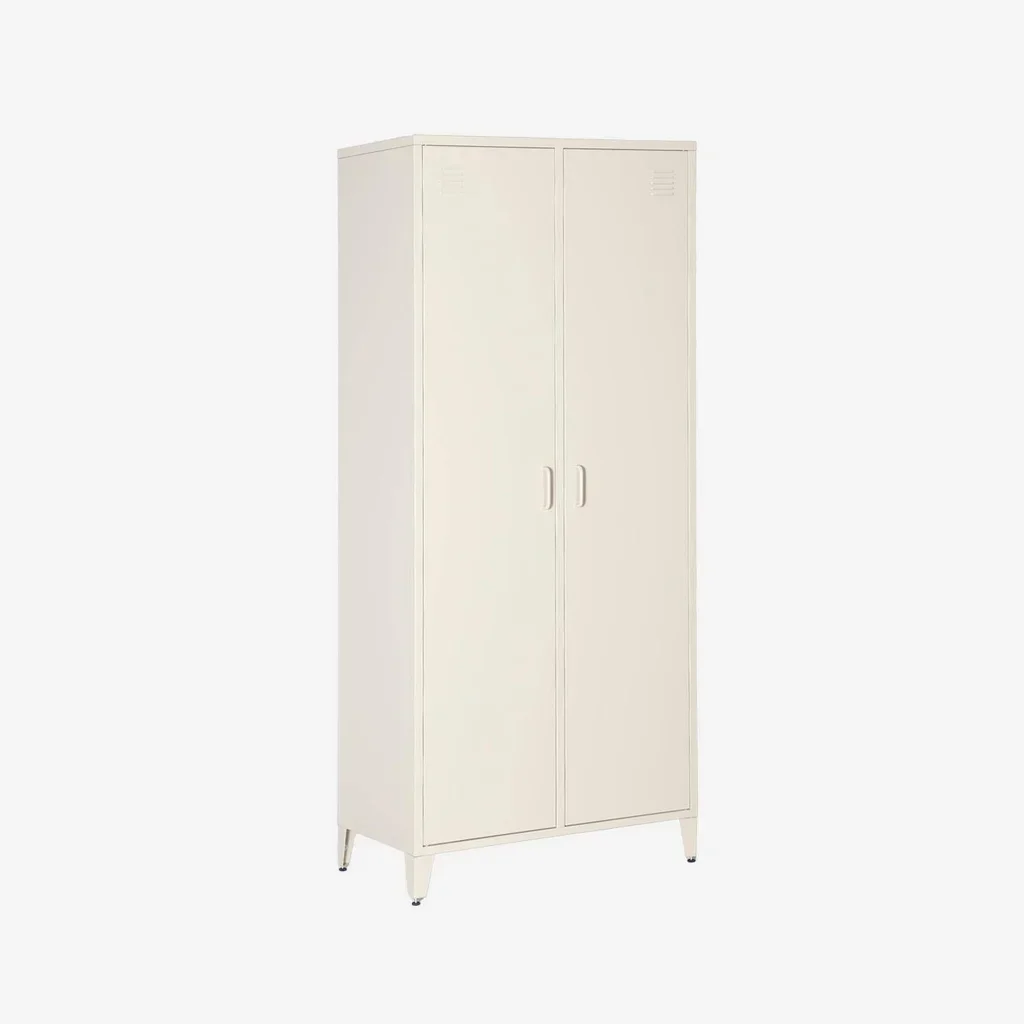 Armoire industrielle métal 2 portes 4 étagères penderie Soho