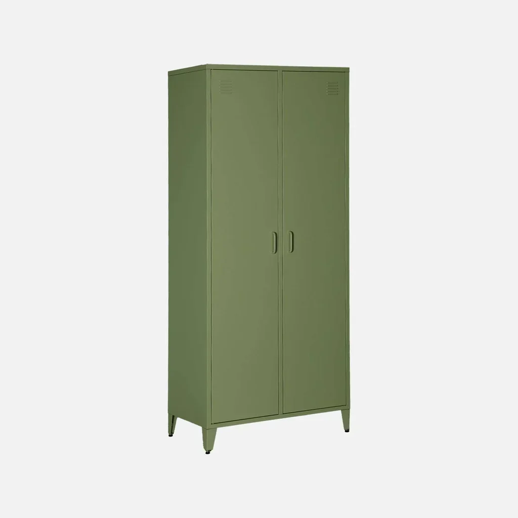 Armoire industrielle 2 portes métal 4 étagères penderie Soho