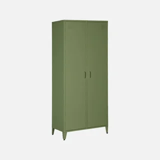Armoire industrielle 2 portes métal 4 étagères penderie Soho
