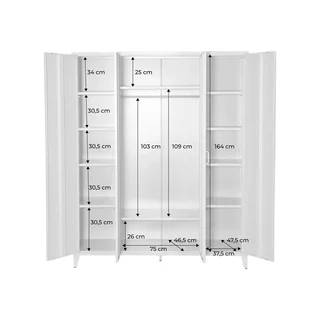 Armoire industrielle 4 portes métal - rangement chambre penderie Soho