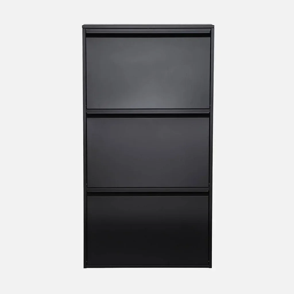 Armoire à chaussures métal style industriel 3 portes abattantes Kentucky