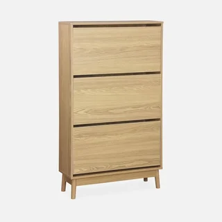 Armoire à chaussures nordique bois 3 portes abattantes style scandinave Dune