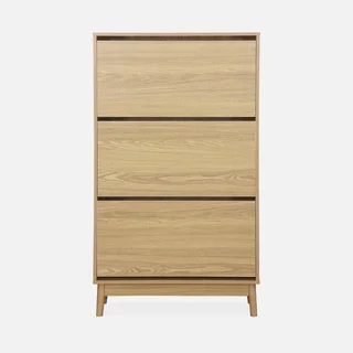 Armoire à chaussures nordique bois 3 portes abattantes style scandinave Dune