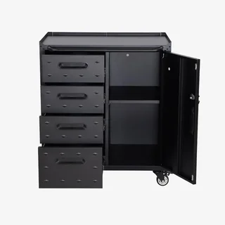 Armoire atelier 4 tiroirs 1 porte acier sur roulettes Bobby