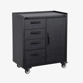Armoire atelier 4 tiroirs 1 porte acier sur roulettes Bobby
