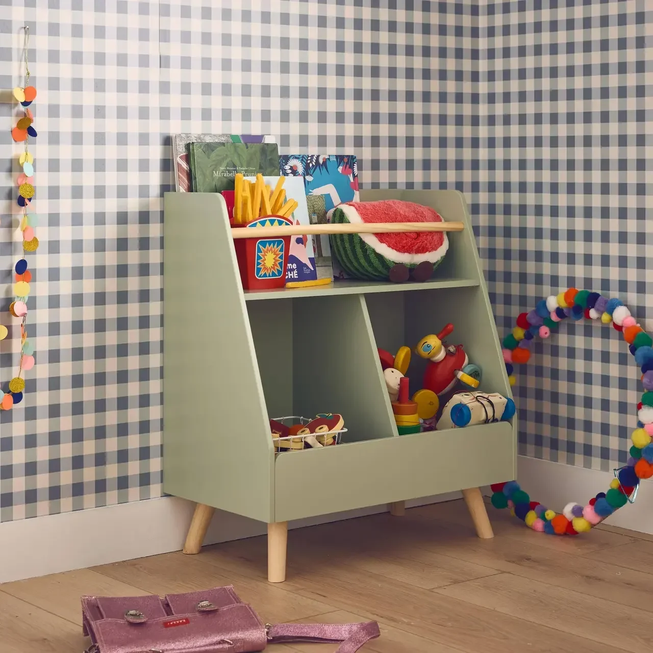 Armoire enfant Tobias 2 casiers rangement bois
