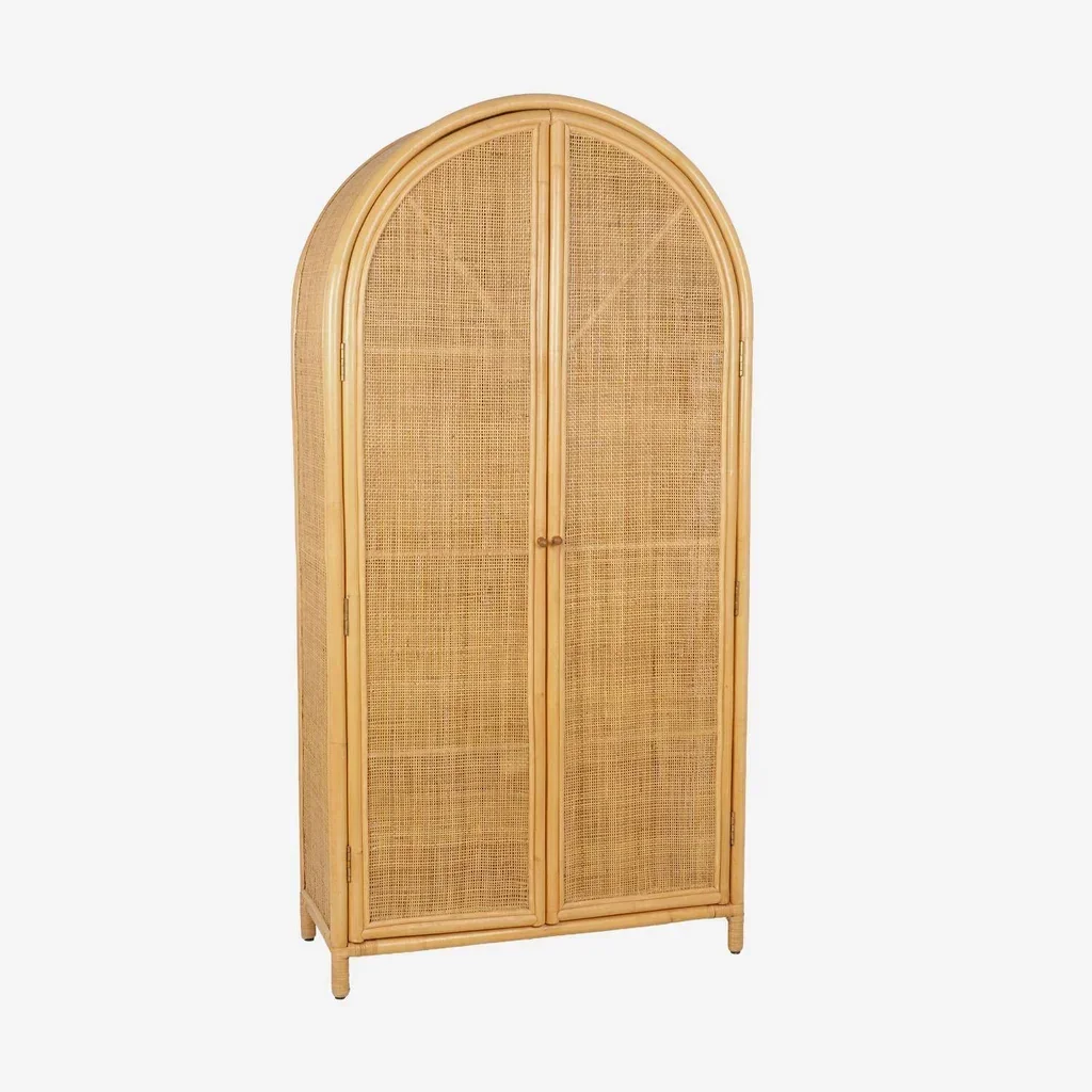 Armoire enfant bohème rotin naturel cannage vintage Arlo