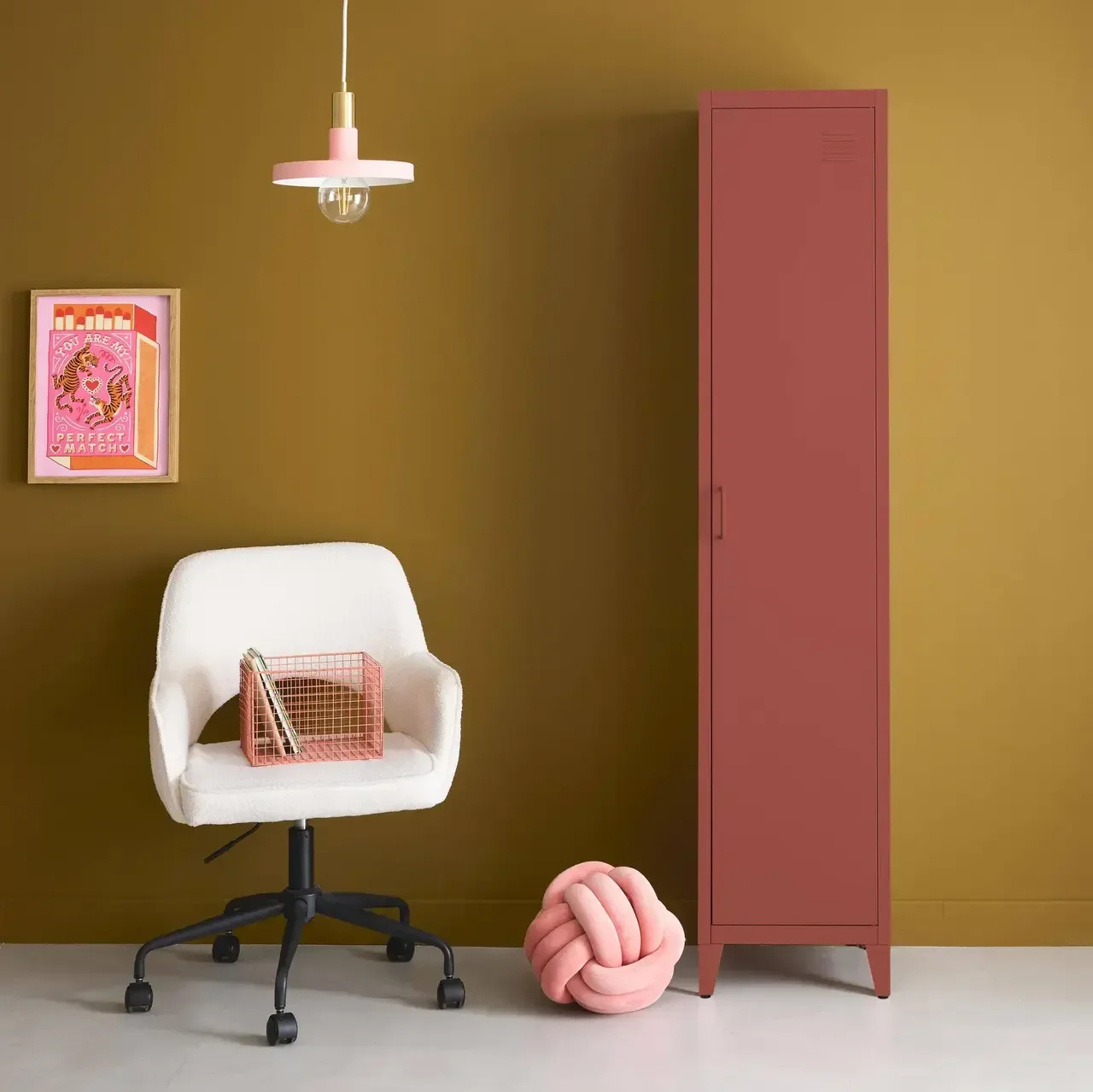 Armoire métallique industrielle 4 compartiments bleu-gris chambre