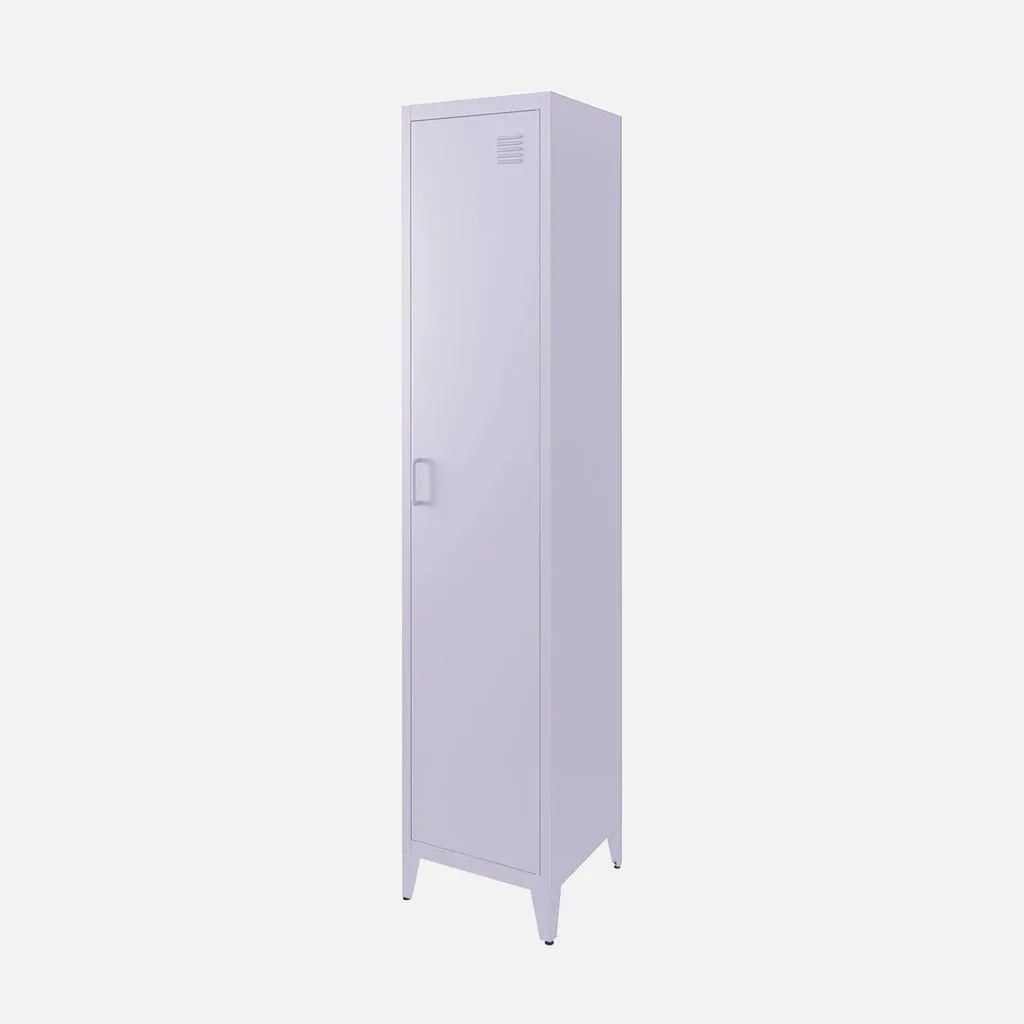 Armoire métallique industrielle bleu-gris 4 compartiments chambre Soho