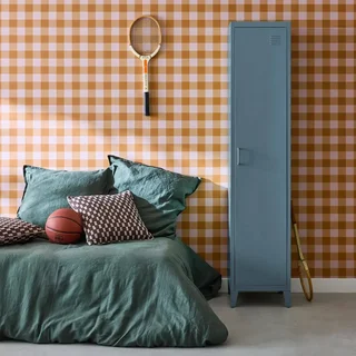 Armoire métallique industrielle bleu-gris 4 étagères réglables chambre