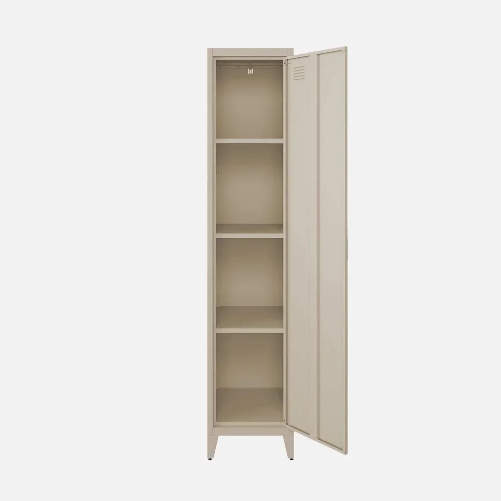 Armoire métallique industrielle 4 compartiments bleu-gris Soho