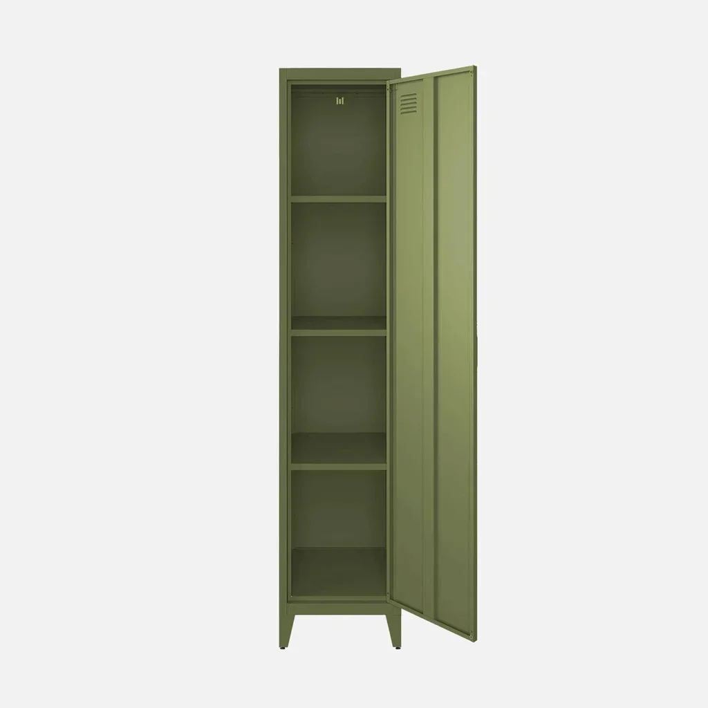Armoire métallique industrielle 4 compartiments bleu-gris Soho