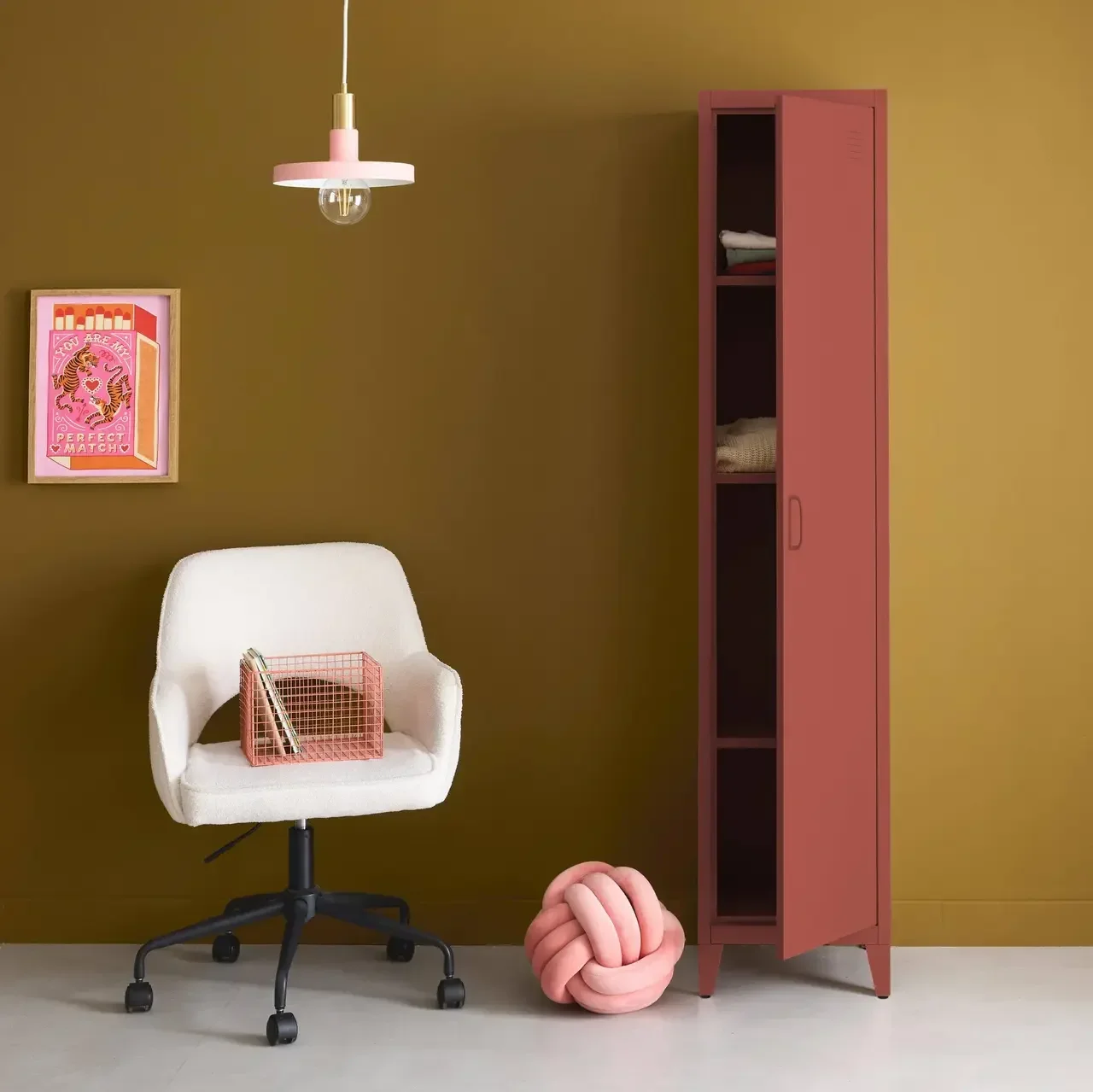 Armoire métallique industrielle 4 compartiments bleu-gris chambre