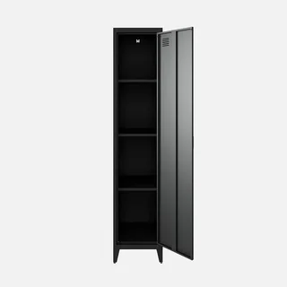 Armoire métallique industrielle 4 compartiments bleu-gris Soho