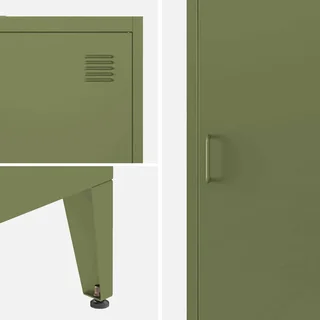 Armoire métallique industrielle 4 compartiments bleu-gris Soho