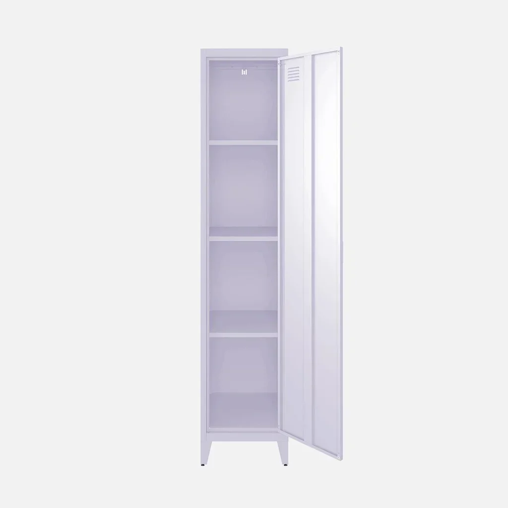 Armoire métallique industrielle bleu-gris 4 compartiments chambre Soho