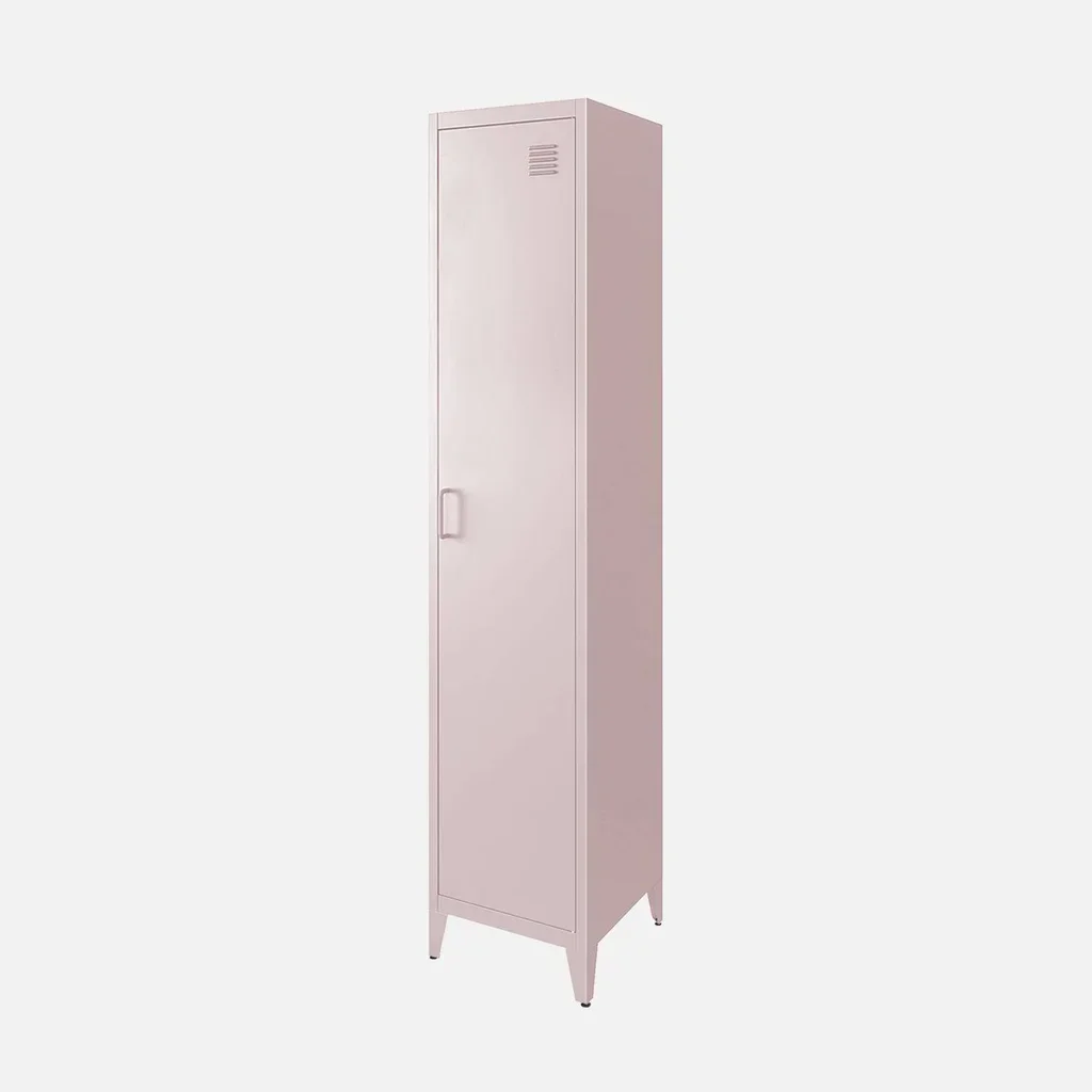 Armoire métallique industrielle bleu-gris 4 compartiments chambre Soho