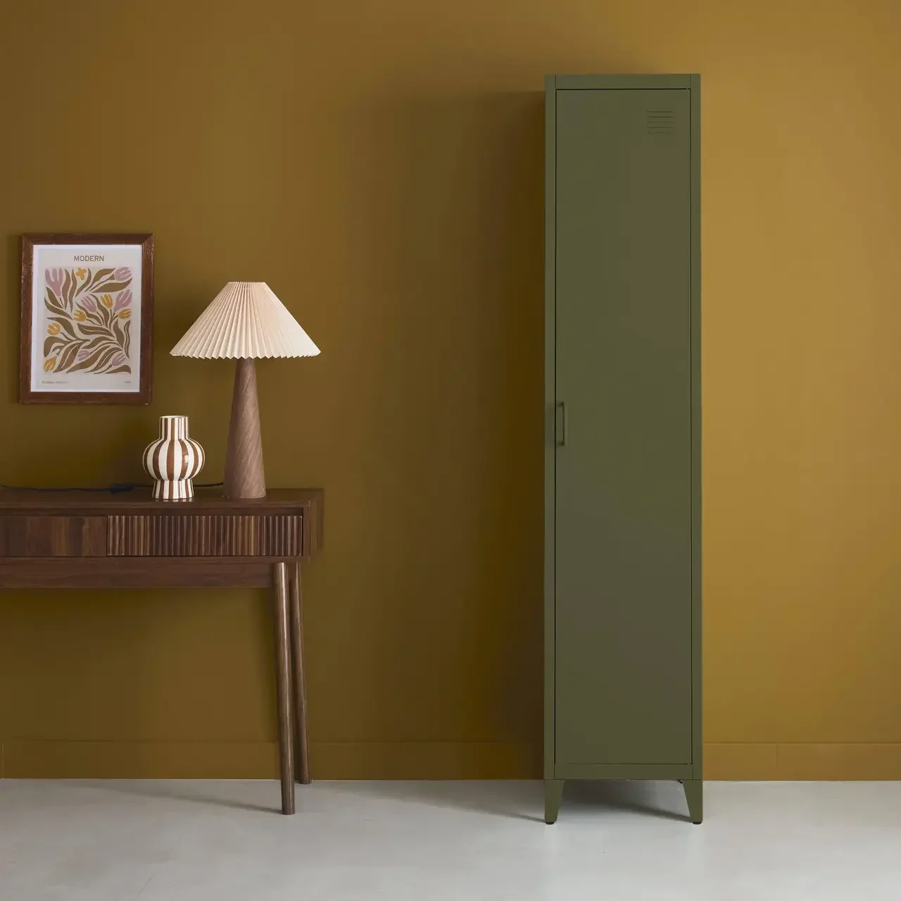 Armoire métallique industrielle 4 compartiments bleu-gris Soho