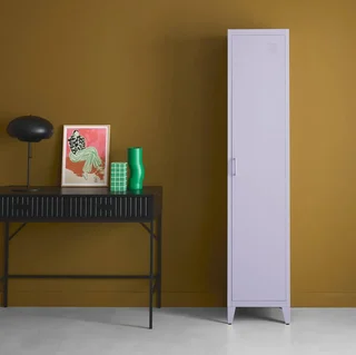 Armoire métallique industrielle bleu-gris 4 compartiments chambre Soho