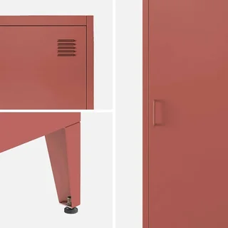 Armoire métallique industrielle 4 compartiments bleu-gris chambre