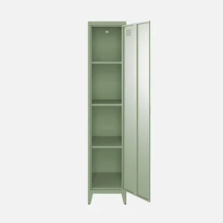 Armoire métallique industrielle 4 compartiments bleu-gris chambre