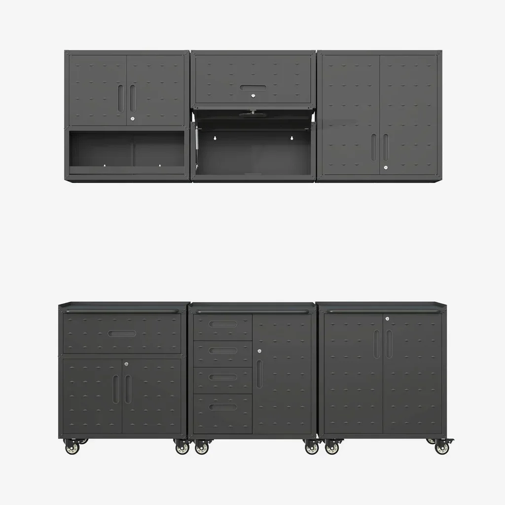 Armoire métallique modulable 6 compartiments rangement atelier Bobby
