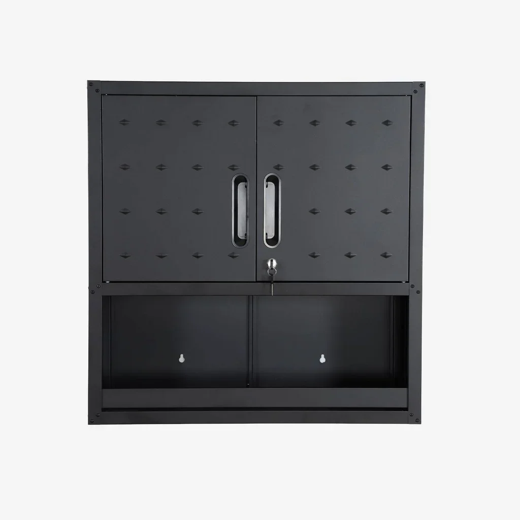 Armoire murale atelier Bobby métal noir 2 portes verrouillables
