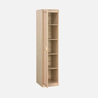 1-Door Cane Wardrobe Wood 5 Shelves Camargue