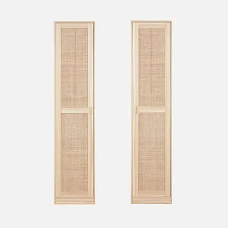 1-Door Cane Wardrobe Wood 5 Shelves Camargue