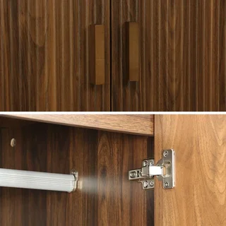 Armoire penderie 2 portes Linear finition bois scandinave