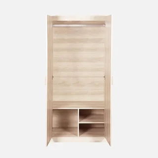 Armoire penderie 2 portes Linear finition décor bois style scandinave
