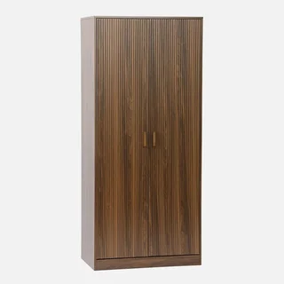 Armoire penderie 2 portes Linear finition bois scandinave