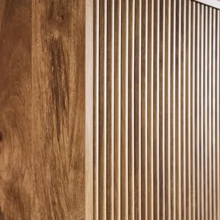 Armoire penderie 2 portes bois manguier sculpté vertical Celian