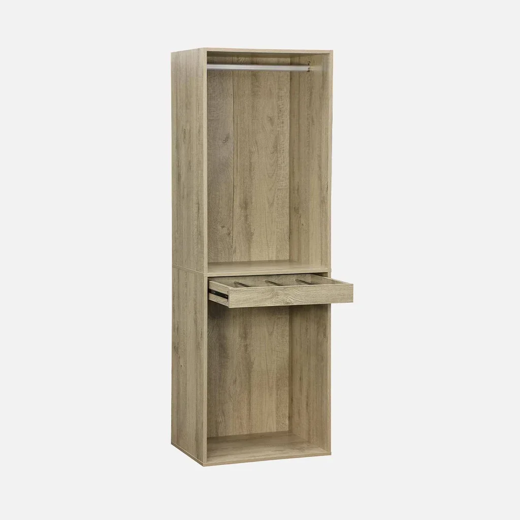 Armoire penderie bois avec porte-pantalons 6 barres Modulo