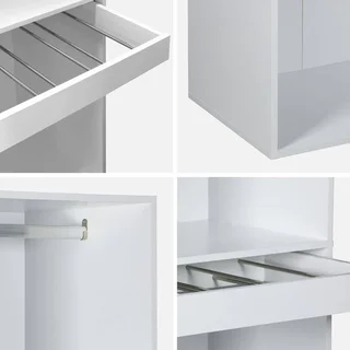 Armoire penderie bois avec rangement pantalons et étagères Modulo