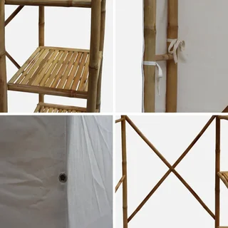 Armoire bambou 3 niveaux Fidji rangement salle de bain chambre