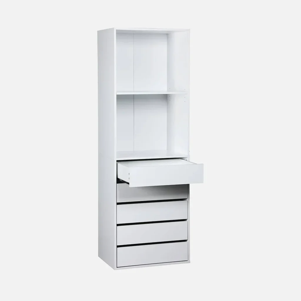 Armadio in legno con 5 cassetti 2 ripiani guardaroba Modulo