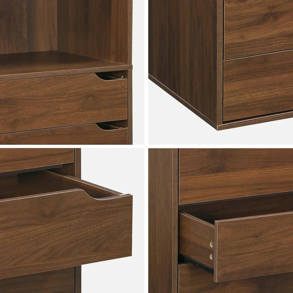 Armadio legno 5 cassetti doppia mensola guardaroba Modulo