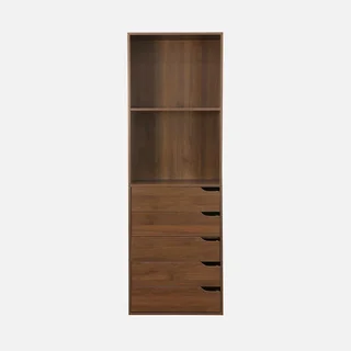 Armadio legno 5 cassetti doppia mensola guardaroba Modulo
