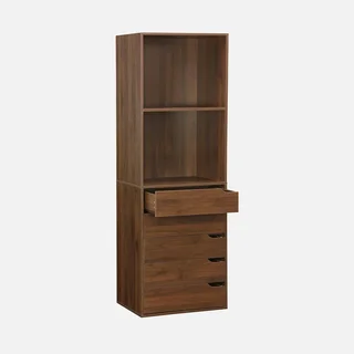 Armadio legno 5 cassetti doppia mensola guardaroba Modulo