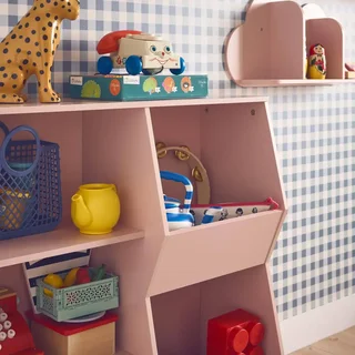 Armoire rangement enfant Tobias 3 étagères bois naturel