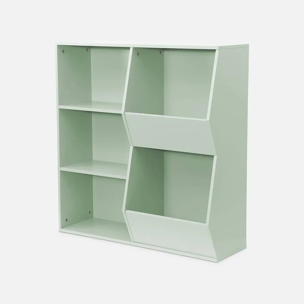 Armoire rangement enfant bois 3 étagères 2 compartiments Tobias