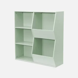 Armoire rangement enfant bois 3 étagères 2 compartiments Tobias