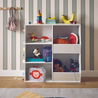 Armoire rangement enfant Tobias 3 étagères bois naturel