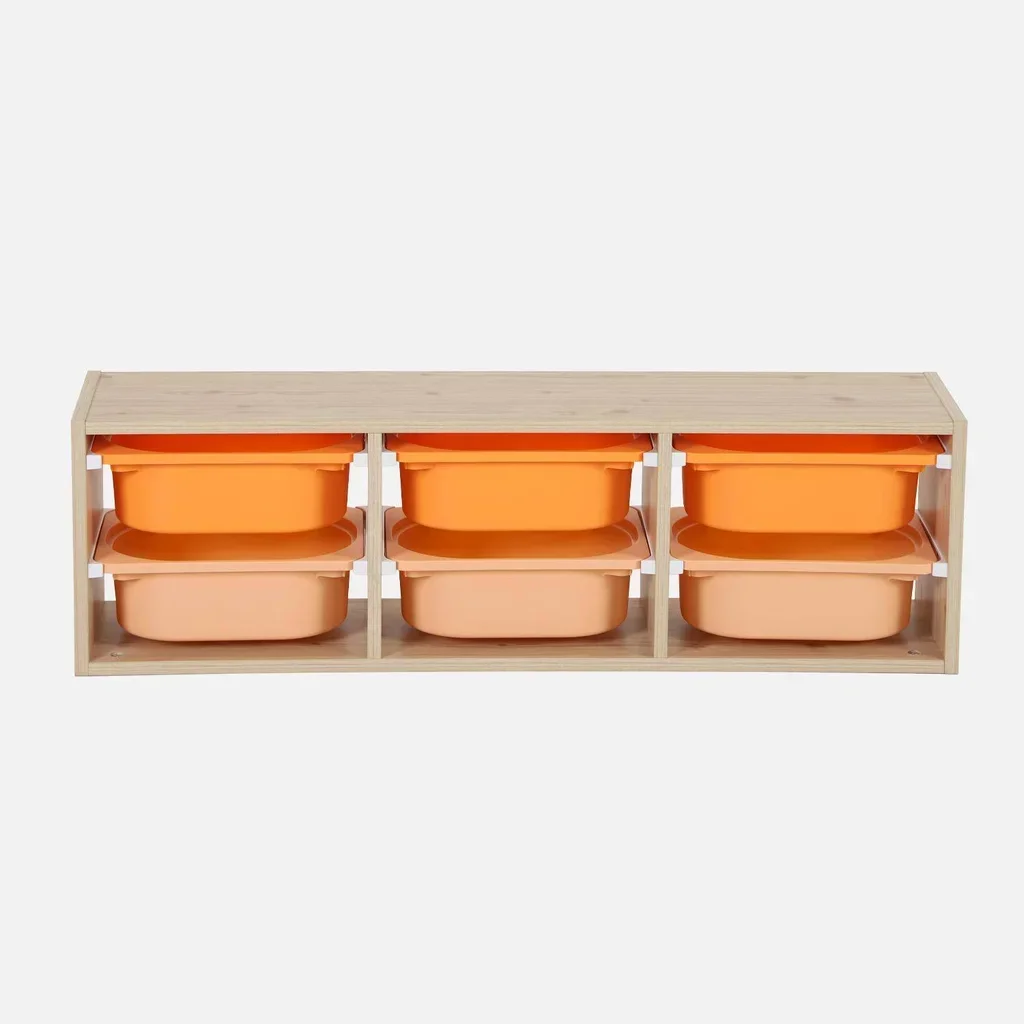 Armoire rangement enfant 6 casiers colorés amovibles