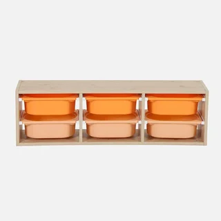 Armoire rangement enfant 6 casiers colorés amovibles