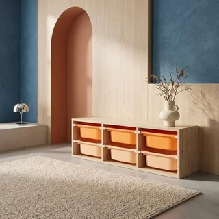 Armoire rangement enfant 6 casiers colorés amovibles