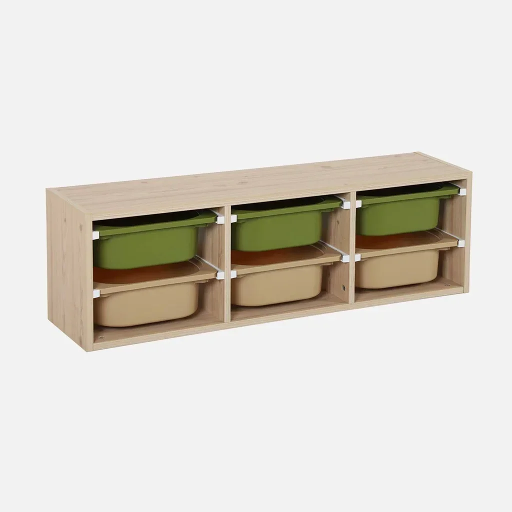 Armoire rangement enfant 6 casiers colorés amovibles jouets
