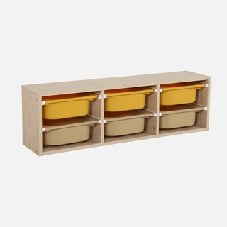 Armoire rangement enfant 6 casiers colorés plastique amovible
