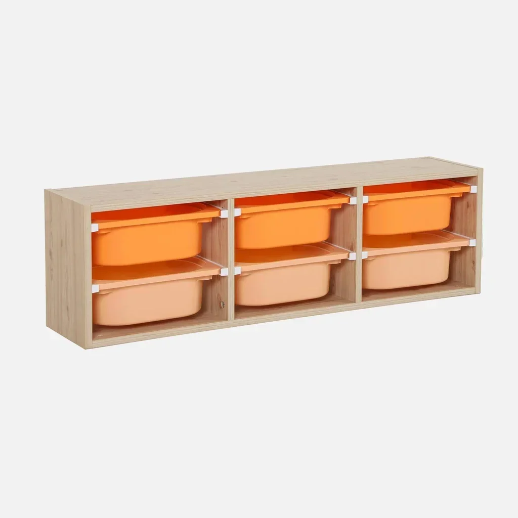 Armoire rangement enfant 6 casiers colorés amovibles